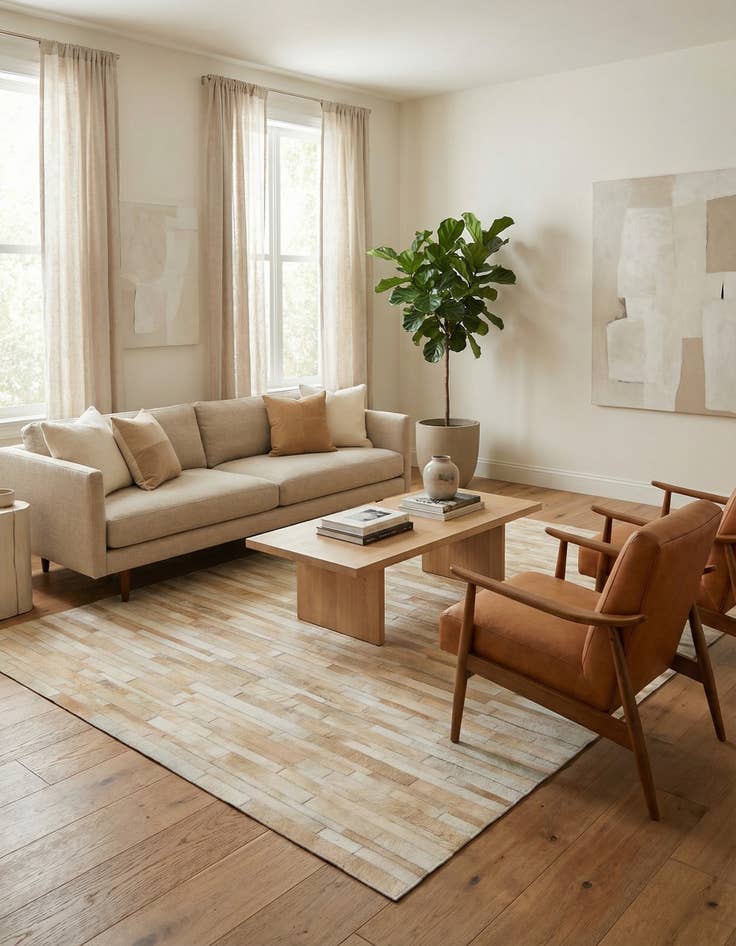 Detail image of 5' 1 x 7' 11 Cowhide Stocks Rug