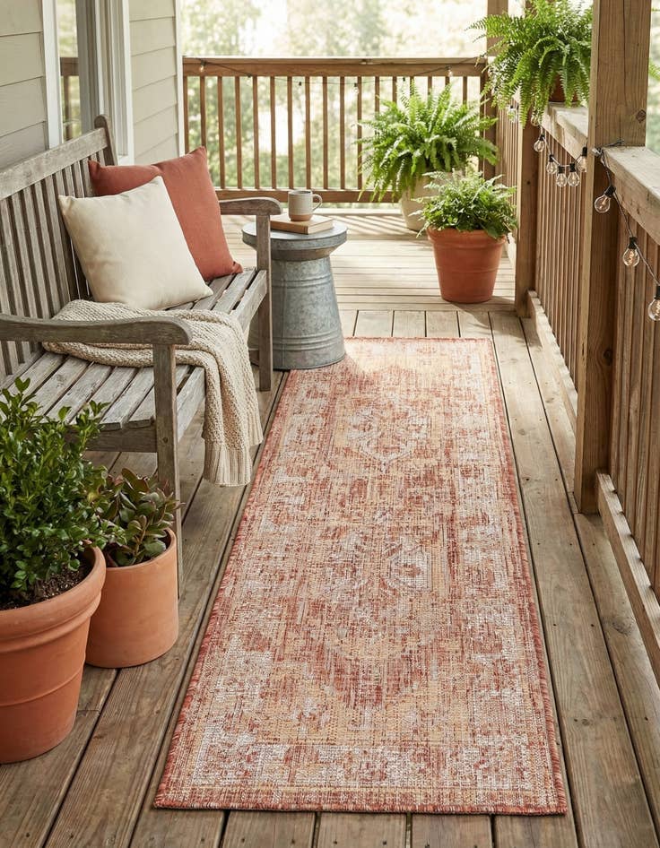 Detail image of 2' x 6'  Washable Traditional Indoor / Outdoor Runner Rug