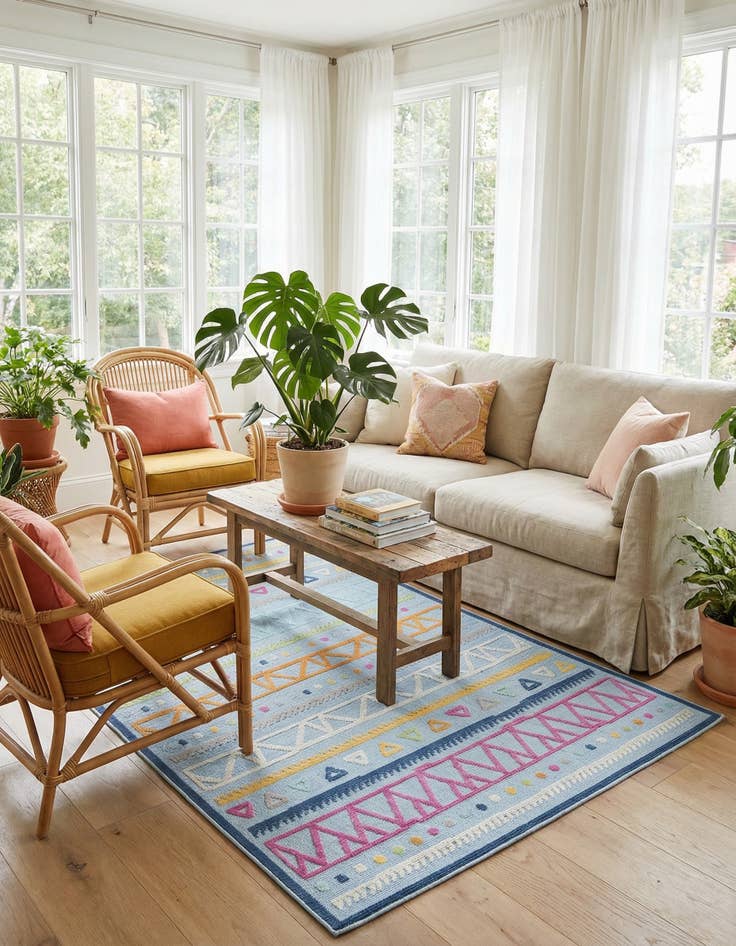 Detail image of 5' 3 x 7' 7  Washable  Indoor / Outdoor Rug