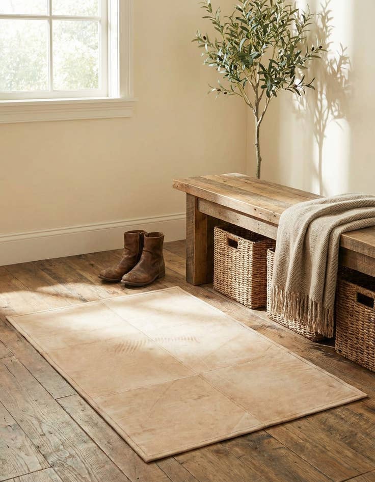 Detail image of 2' x 3' Cowhide Leather Rug