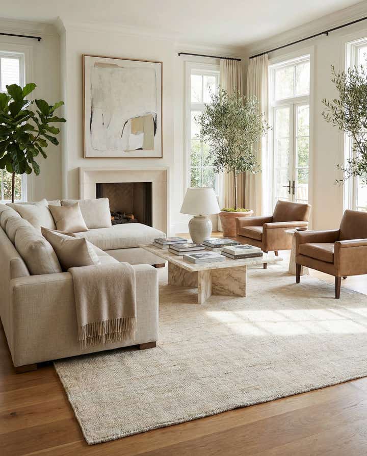 7' 8 x 9' 10 Hand Knotted Oushak Wool Rug