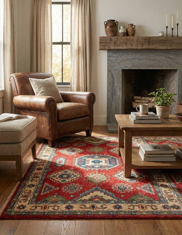 Detail image of  2' 9 x 4' 2  Hand Knotted Kazak Rug