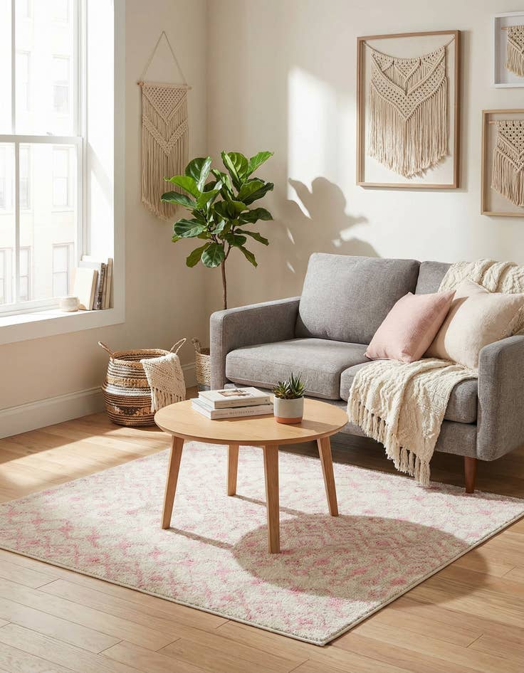 Detail image of  4' x 4' Moroccan Trellis Square Rug