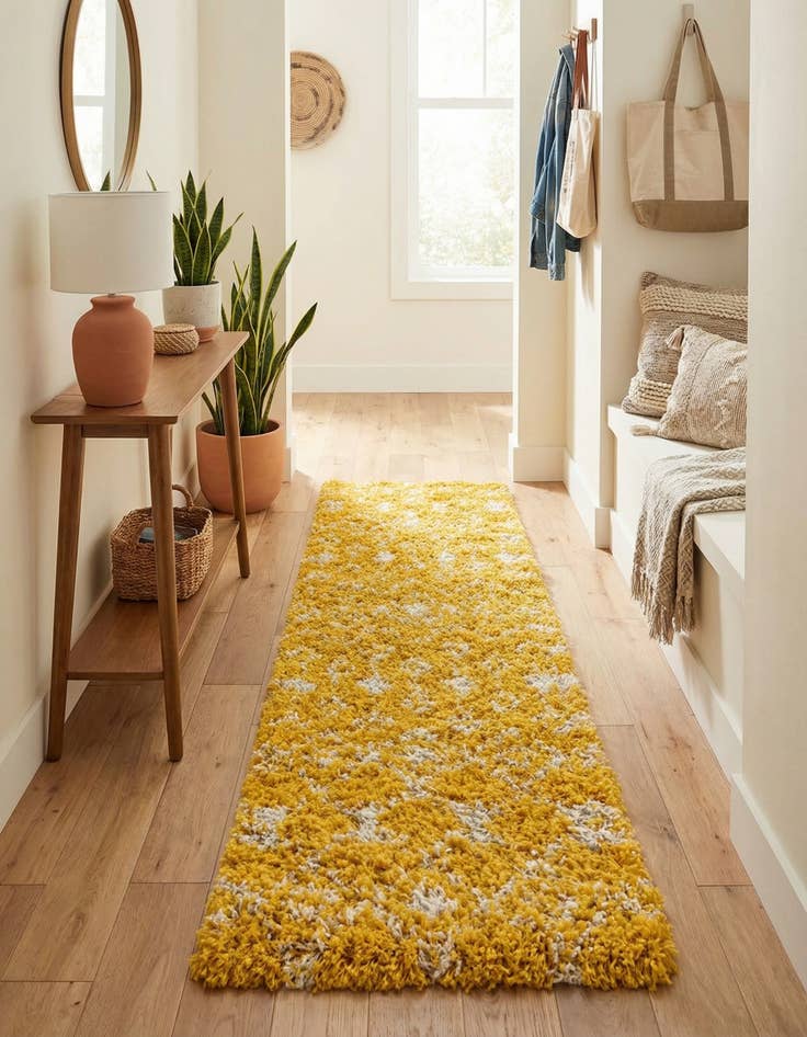 Detail image of 2' 7 x 10' Moroccan Trellis Shag Runner Rug