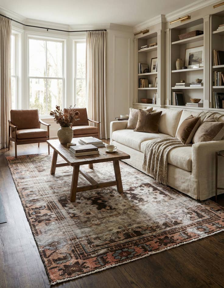 Detail image of 4' x 7' 7  Hand Knotted Ultra Vintage Persian Wool Rug