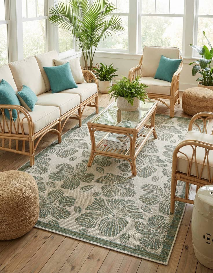 Detail image of  5' 3 x 8'  Washable Baja Indoor / Outdoor Rug