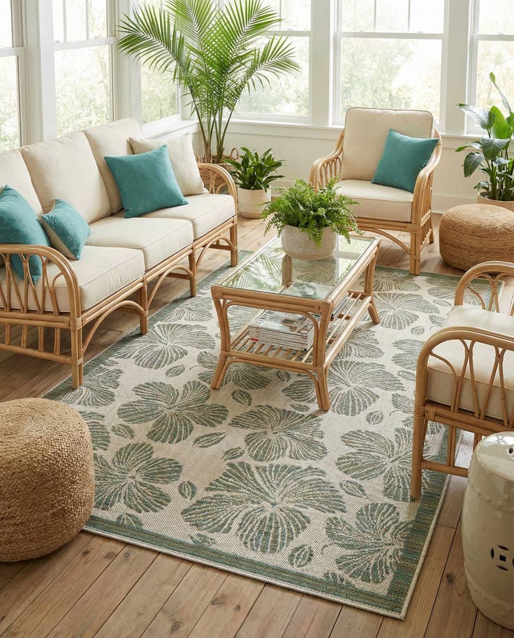 Detail image of 5' 3 x 8' Easy-Clean Baja Indoor / Outdoor Rug