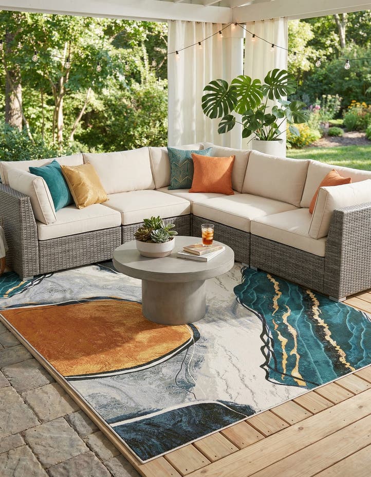 9' x 12' Easy-Clean Modern Indoor / Outdoor...