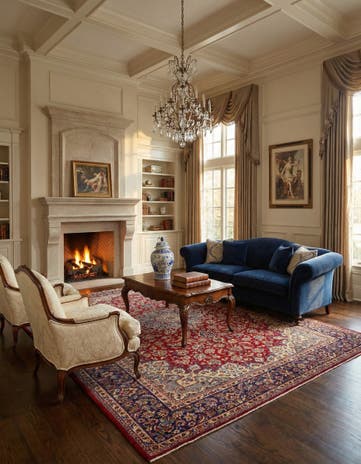 9' 10 x 13' 2 Hand Knotted Isfahan Persian Wool Rug