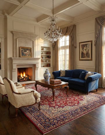 9' 10 x 13' 2 Hand Knotted Isfahan Persian Wool Rug