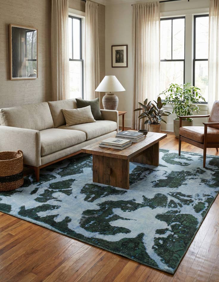 Detail image of 5' 10 x 6' 8  Hand Knotted Ultra Vintage Persian Wool Square Rug