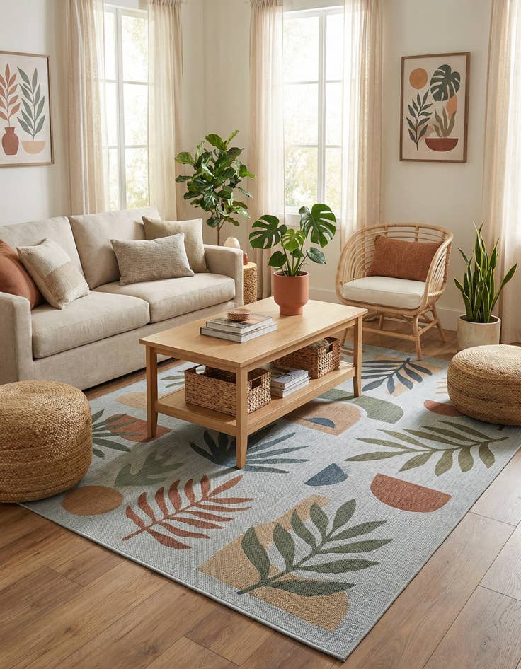 Detail image of  7' 10 x 10'  Washable Baja Indoor / Outdoor Rug