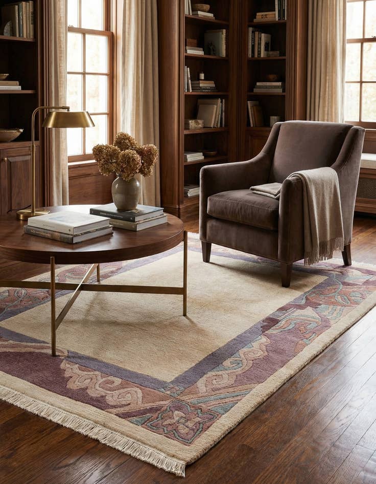 Detail image of  4' 1 x 5' 10  Hand Knotted Nepal Wool Rug