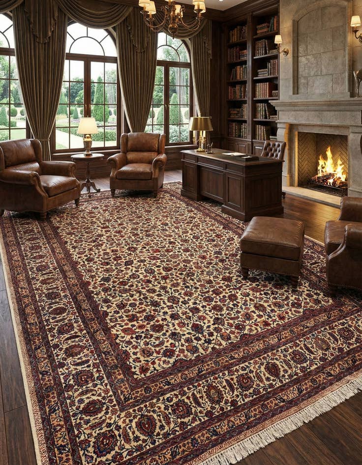 Detail image of 11' 7 x 17' 4 Mashad Wool Rug