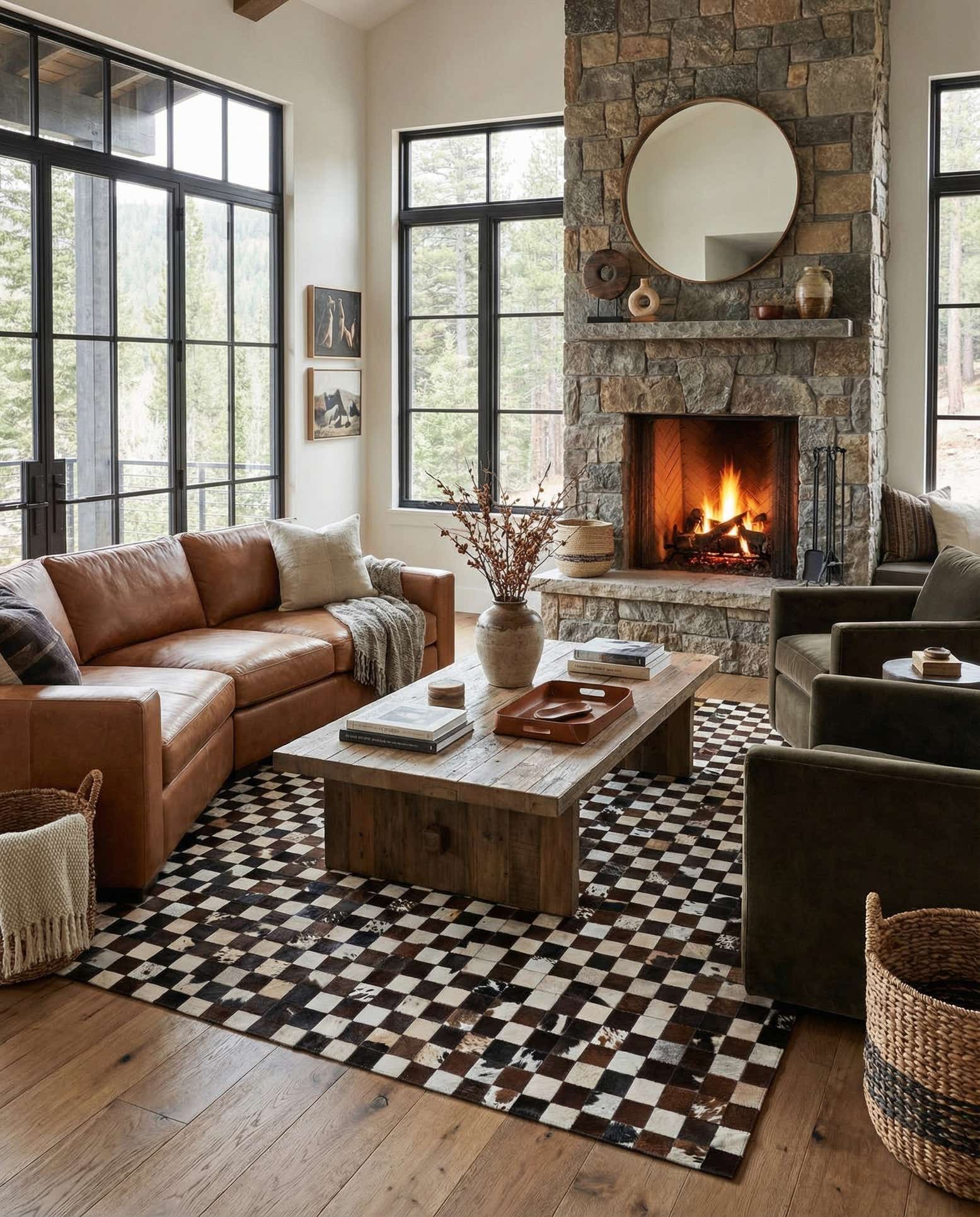 7' 11 x 9' 9 Cowhide Stocks Rug