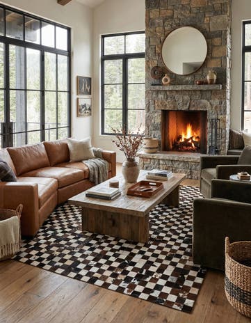 7' 11 x 9' 9 Cowhide Stocks Rug