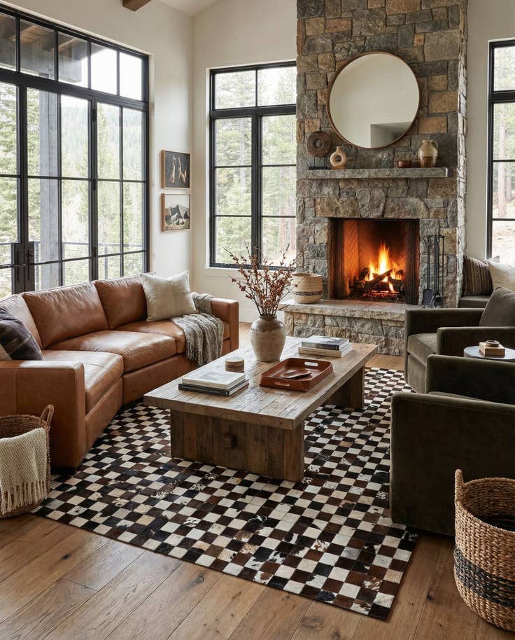 Detail image of 7' 11 x 9' 9 Cowhide Stocks Rug