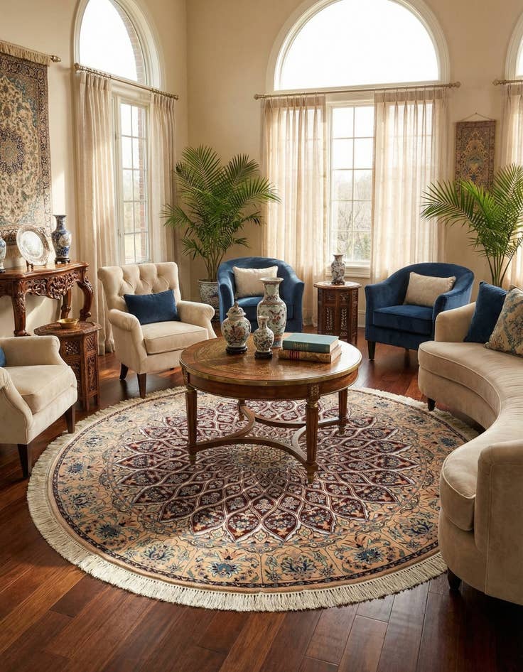 Detail image of  5' 6 x 5' 6 Nain Round Rug