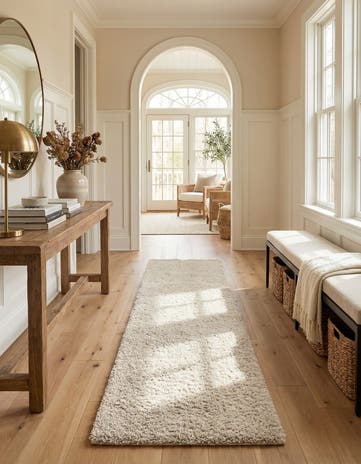 2' 7 x 10' Soft Solid Shag Runner Rug