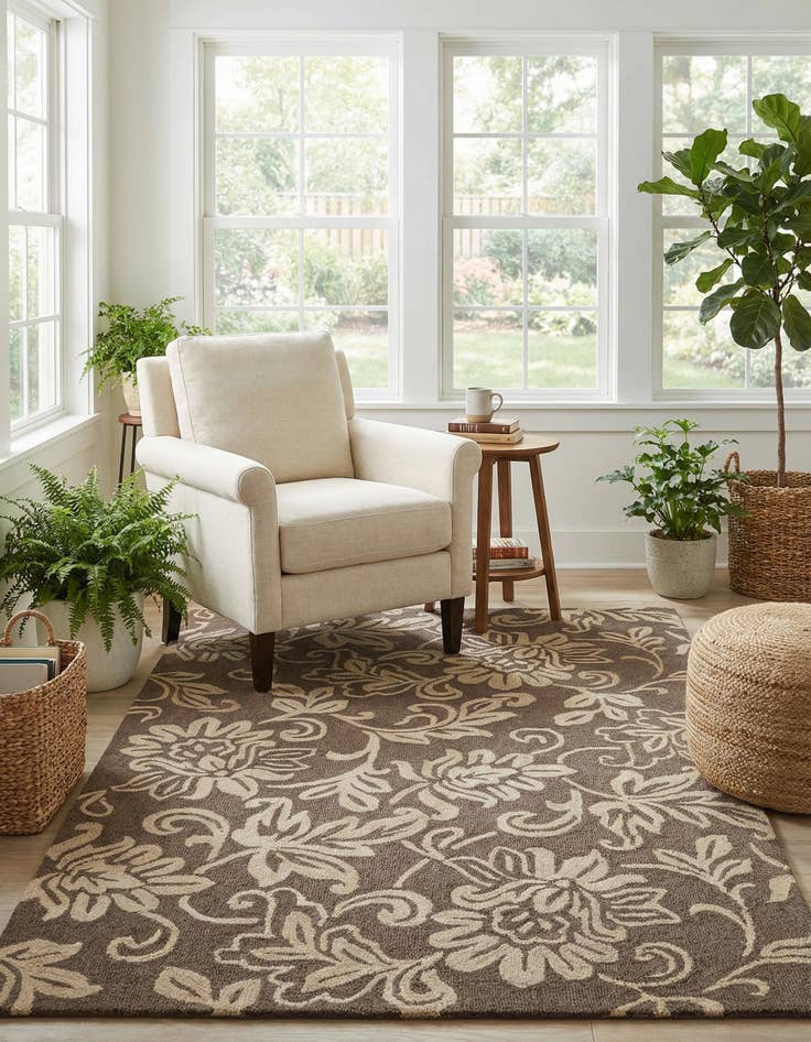 Detail image of 5' x 8' Agra Wool Rug