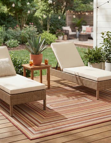 Burgundy Easy-Clean Baja Indoor / Outdoor Rug
