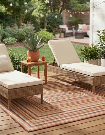 Burgundy Easy-Clean Baja Indoor / Outdoor Rug