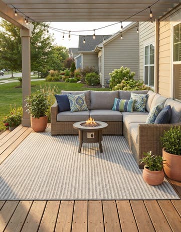 Gray Easy-Clean Sabrina Soto Indoor / Outdoor Square Rug