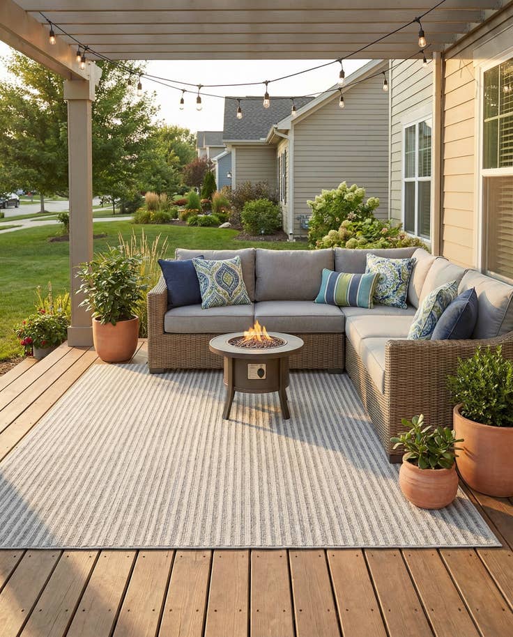 Detail image of 7' 10 x 7' 10 Easy-Clean Sabrina Soto Indoor / Outdoor Square Rug