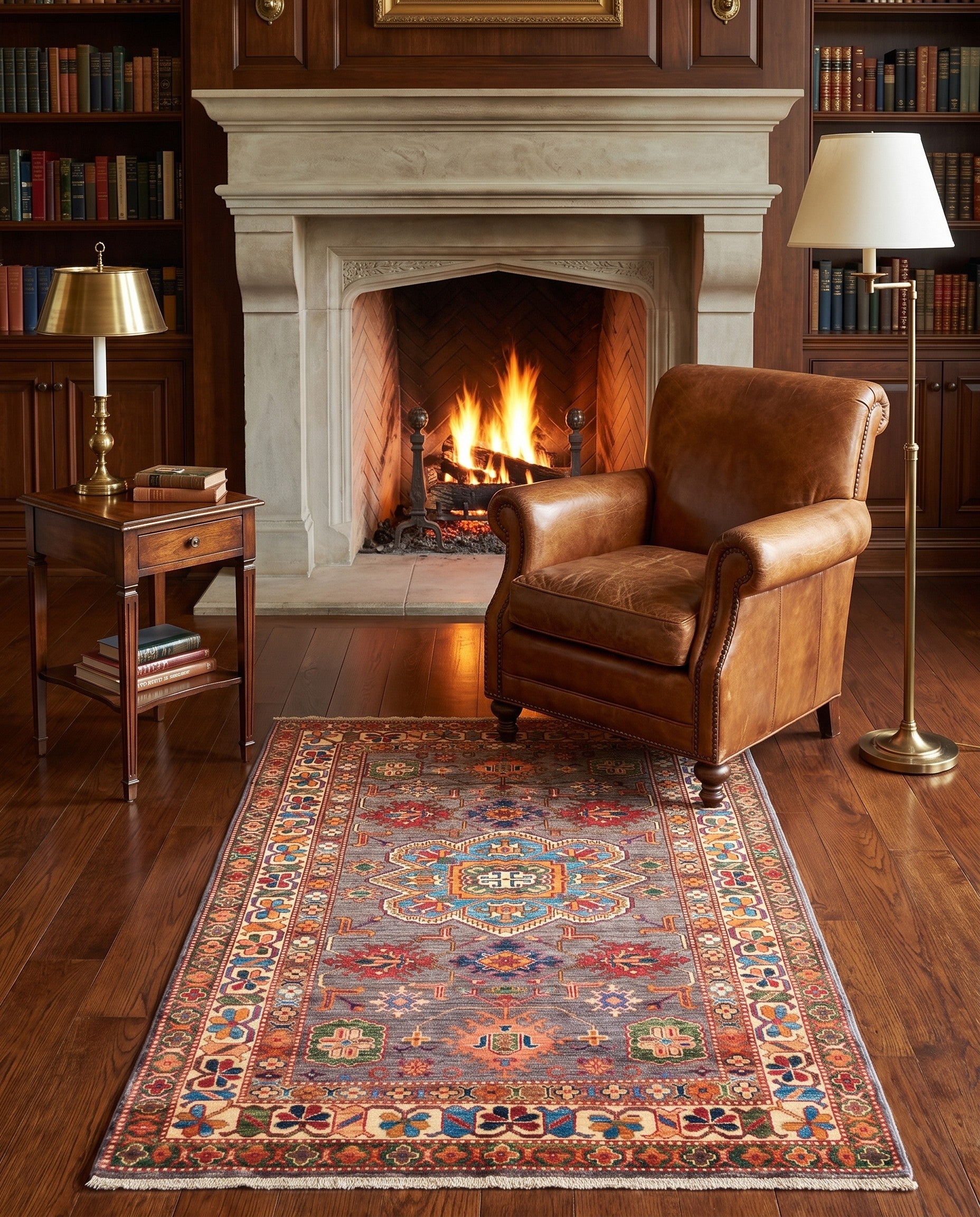 4' 1 x 5' 9 Hand Knotted Kazak Rug