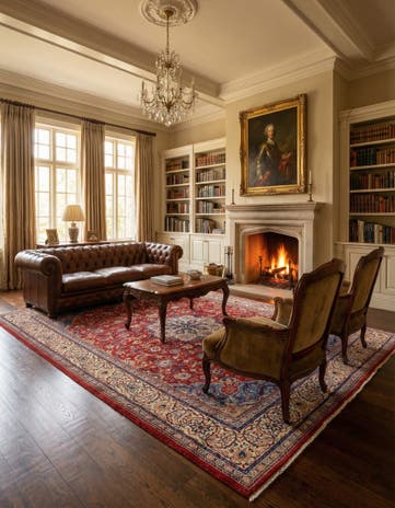 10' x 13' 5 Hand Knotted Sarough Persian Wool Rug
