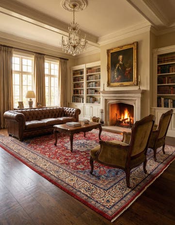 10' x 13' 5 Hand Knotted Sarough Persian Wool Rug