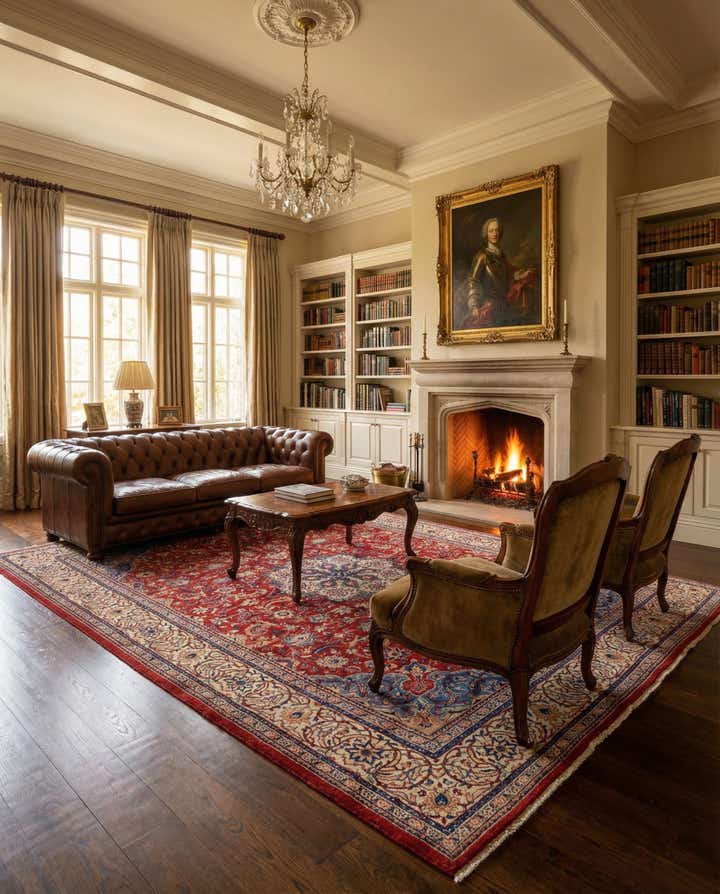 10' x 13' 5 Hand Knotted Sarough Persian Wool Rug