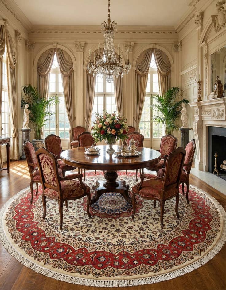 Detail image of  9' 10 x 9' 10 Tabriz Round Rug