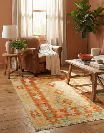 3' x 5' Hand Woven Kilim Waziri Wool Rug