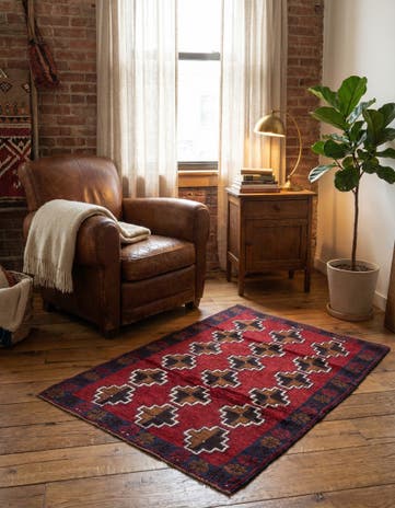 2' 10 x 4' 9 Hand Knotted Balouch Persian Wool Rug