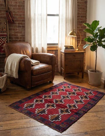 2' 10 x 4' 9 Hand Knotted Balouch Persian Wool Rug
