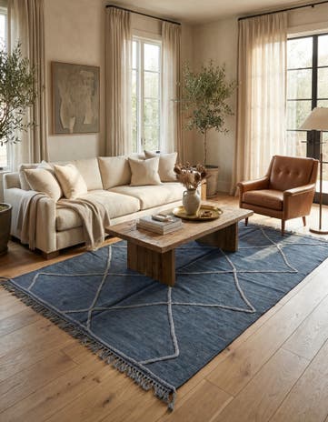 4' 9 x 7' Hand Woven Kilim Modern Wool Rug