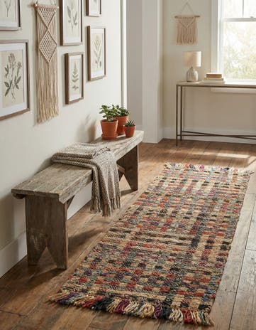 2' x 6' 1 Hand Woven Chunky Jute Runner Rug