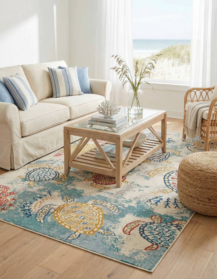 Detail image of 7' 10 x 11'  Washable Capri Rug