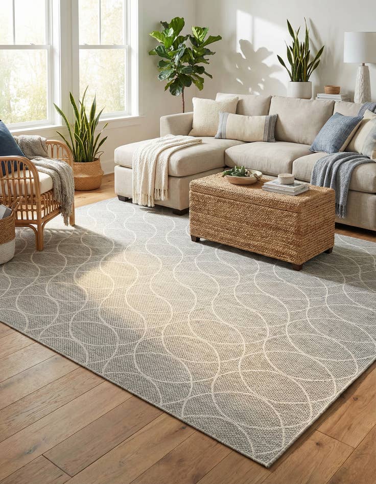 Detail image of  7' 10 x 11'  Washable Lattice Indoor / Outdoor Rug