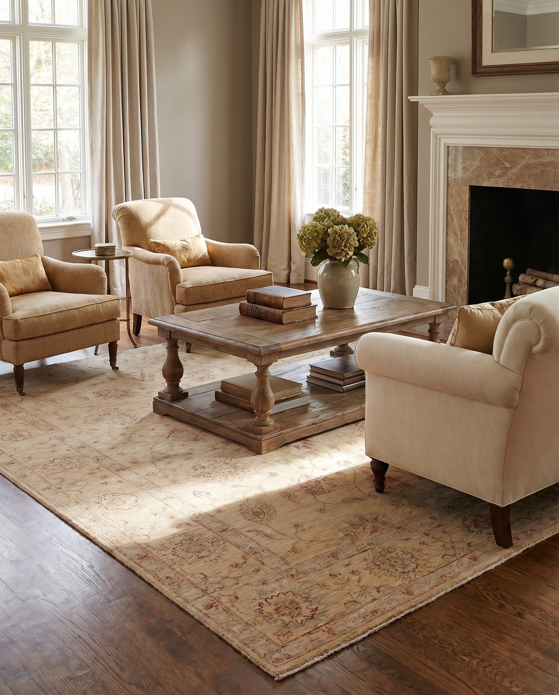 5' 7 x 8' 2 Hand Knotted Peshawar Ziegler Rug