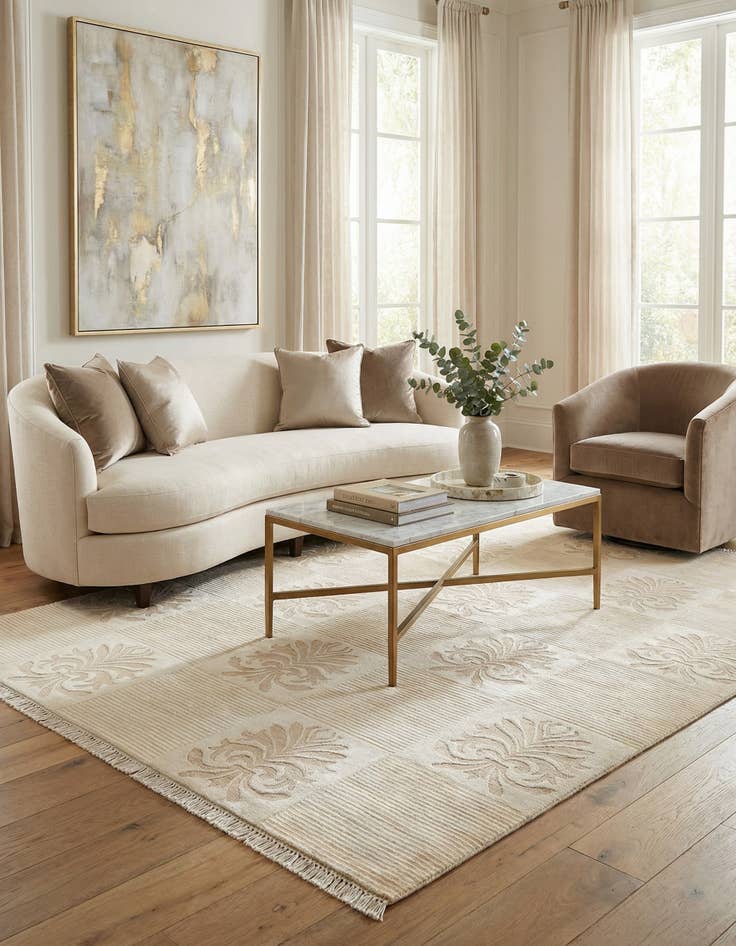 Detail image of  4' 11 x 6' 8  Hand Knotted Darya Wool Rug