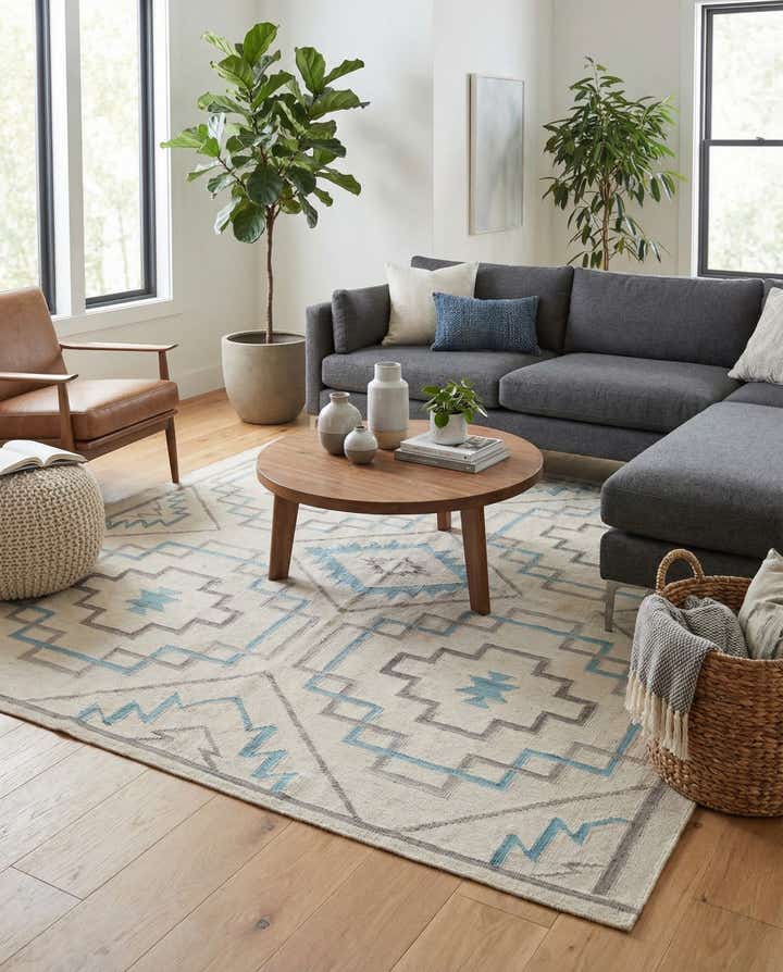 6' x 8' Hand Woven Kilim Modern Wool Rug