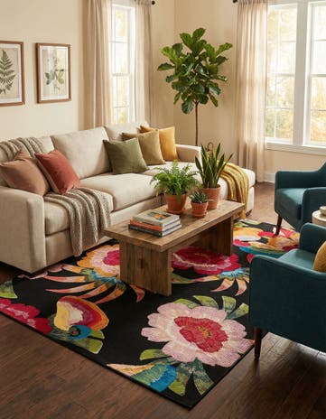 7' x 10' Easy-Clean Botanical Indoor / Outdoor Rug