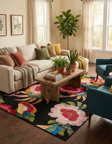 7' x 10' Easy-Clean Botanical Indoor / Outdoor Rug