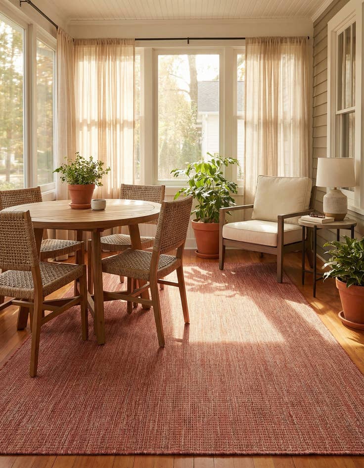 Detail image of 4' x 6'  Washable Solid Indoor / Outdoor Rug