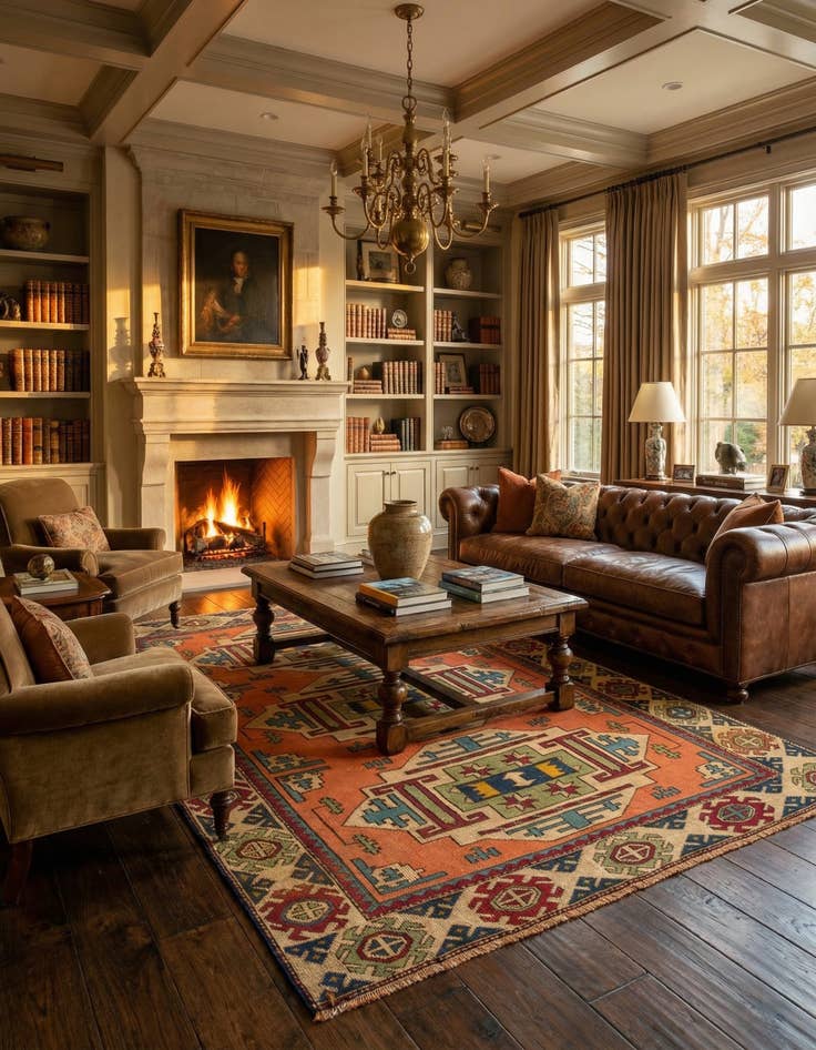 Detail image of  5' 9 x 9'  Hand Knotted Kazak Wool Rug