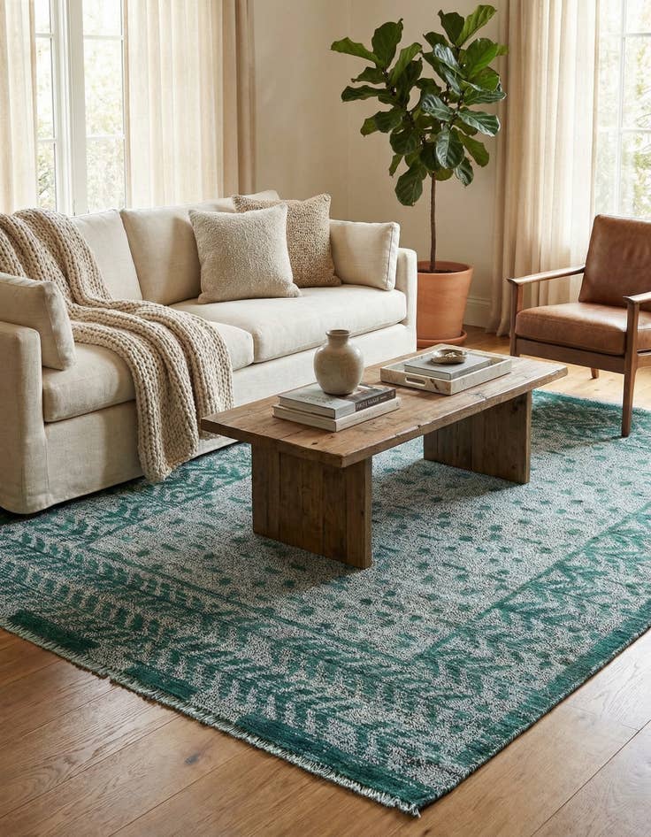 Detail image of 5' 3 x 6' 10  Hand Knotted Darya Wool Rug