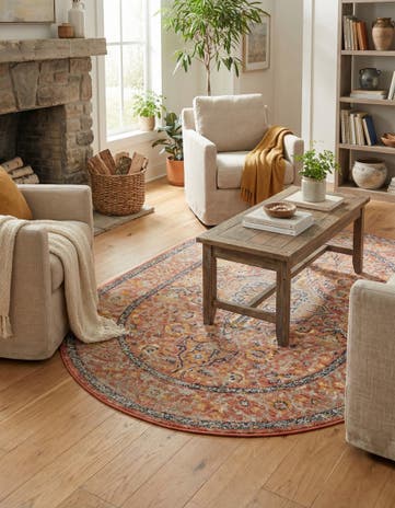 Brick Red Lola Oval Rug