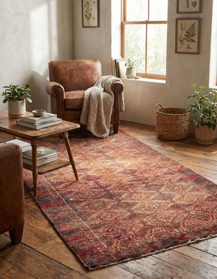 Detail image of 2' 5 x 5' 2  Hand Knotted Ultra Vintage Persian Wool Runner Rug